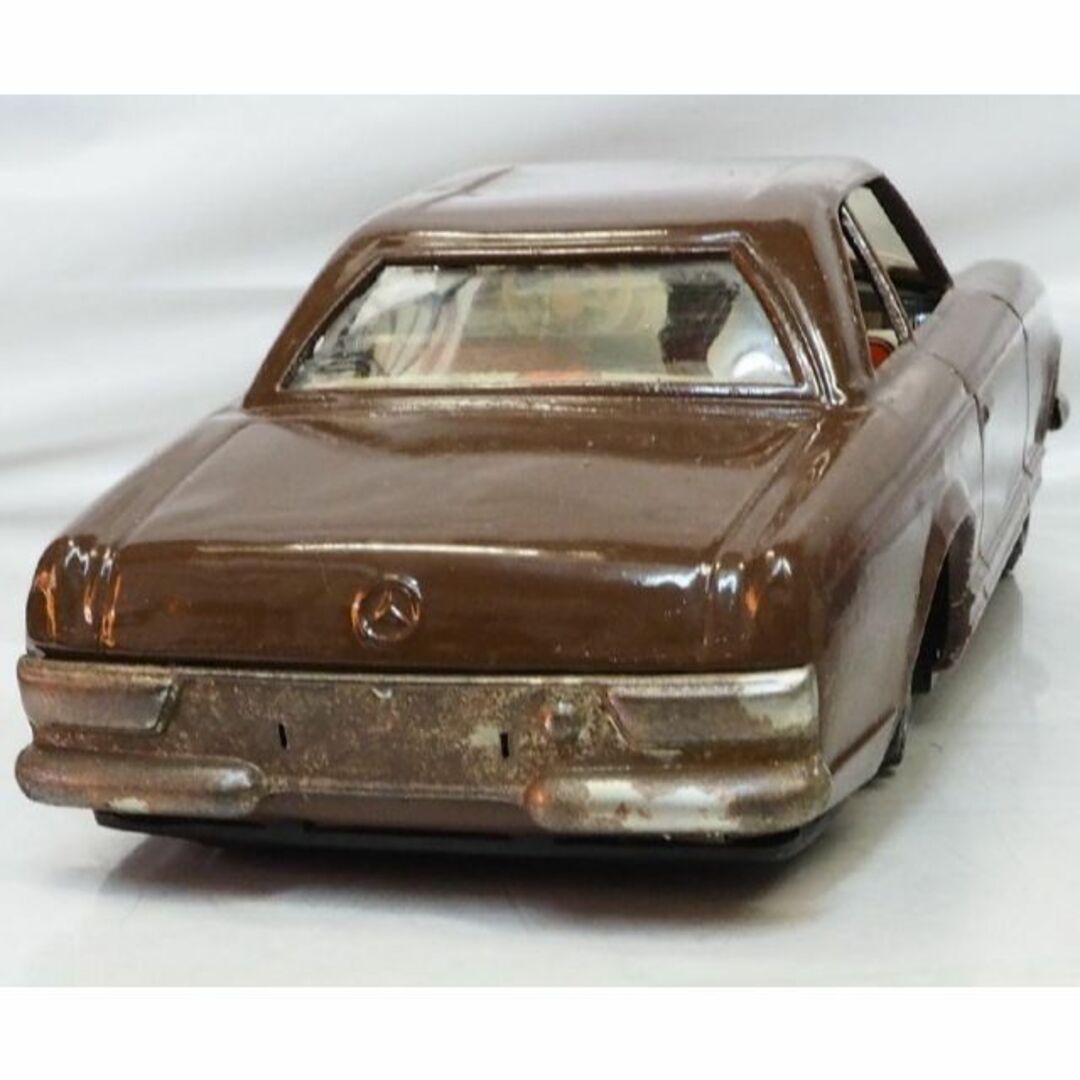 旭玩具メルセデスベンツ230SLリペイント茶ジャンクtinブリキtoy箱無car-