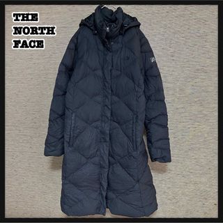 ザノースフェイス(THE NORTH FACE)のノースフェイス】ダウンジャケット　ロングダウン　550　黒　レディースM刺繍65(ダウンジャケット)