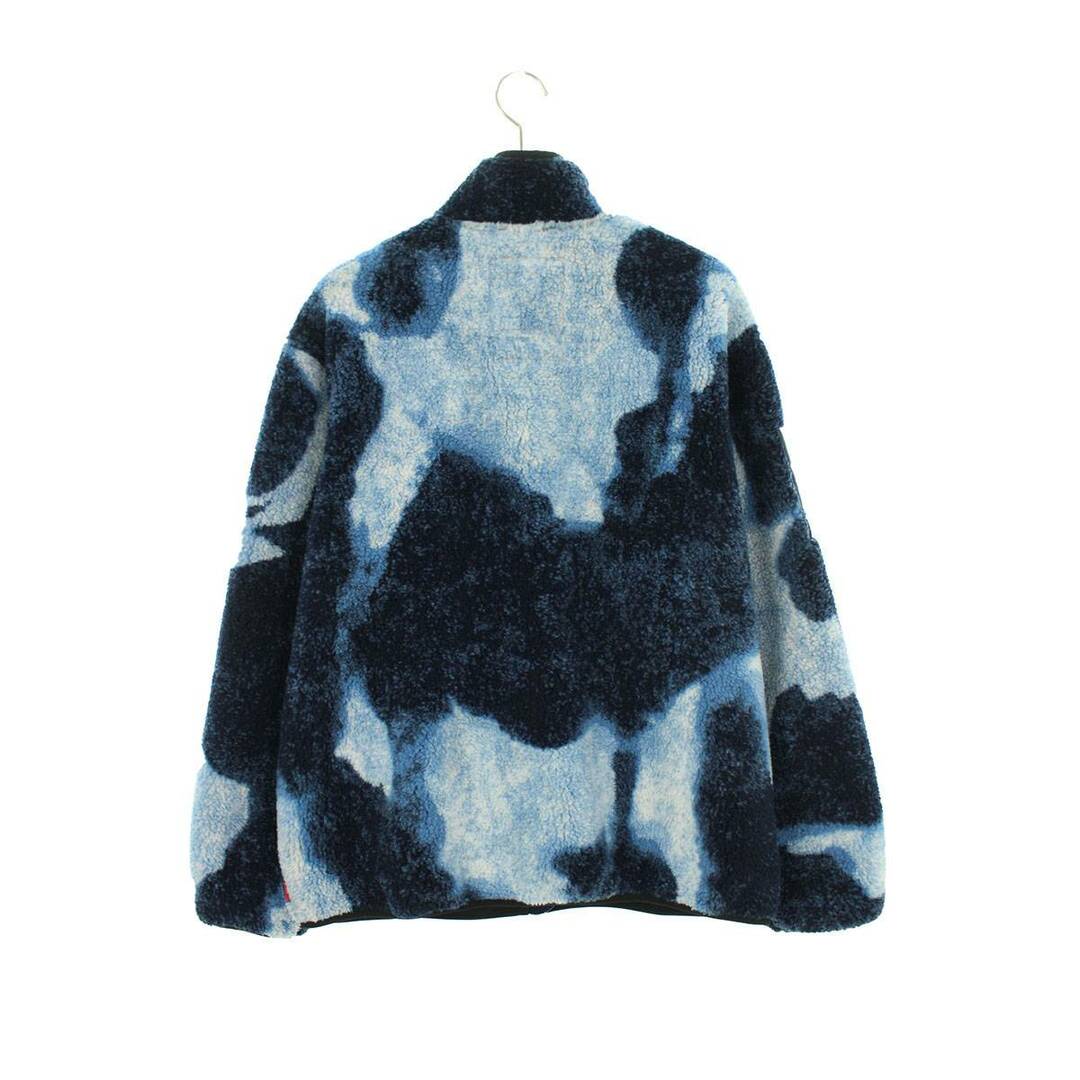 シュプリーム ×ノースフェイス THE NORTH FACE 21AW Bleached Denim Print Fleece Jacket タイダイフリースブルゾン メンズ L