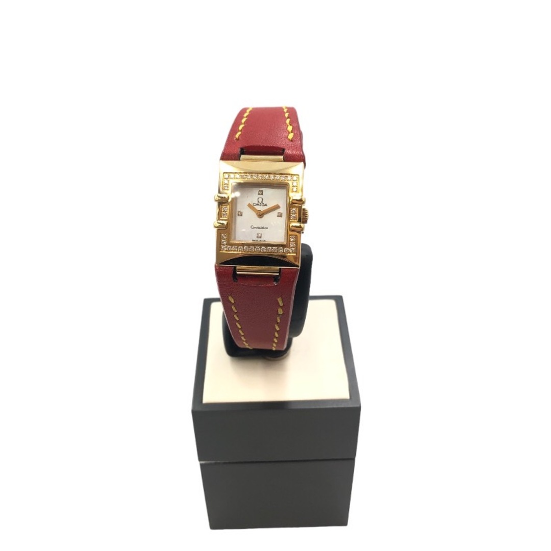 オメガ OMEGA コンステレーションクアドラ　ホワイトシェル 1635.79.11 K18イエローゴールド レディース 腕時計