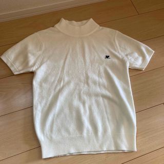 値下げ◆courreges◆クレージュ　半袖ニット　アンゴラ入り　パフスリーブ