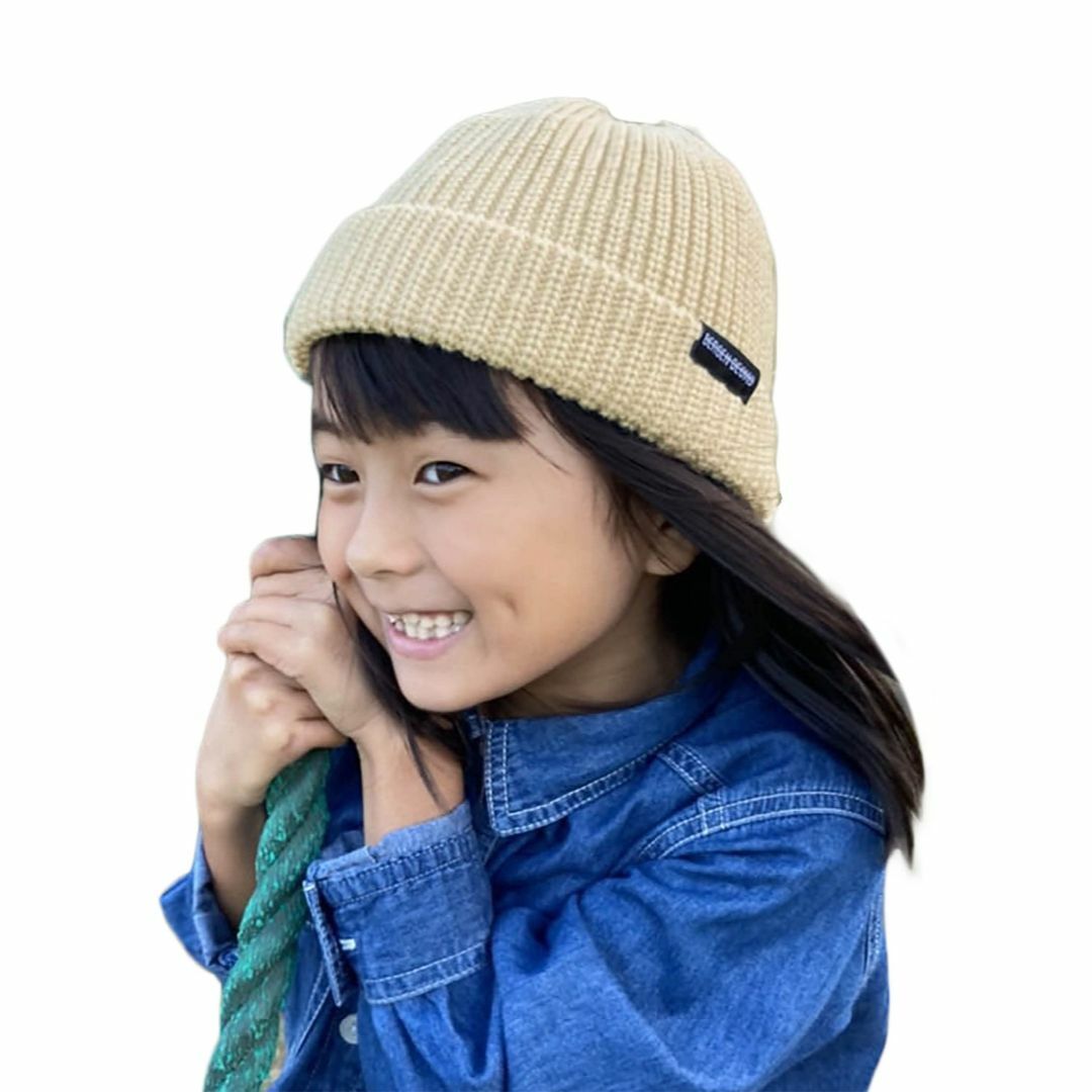 【色: アイボリー】[TRAX SHOP] 11色 ニット帽 キッズ 女の子 帽