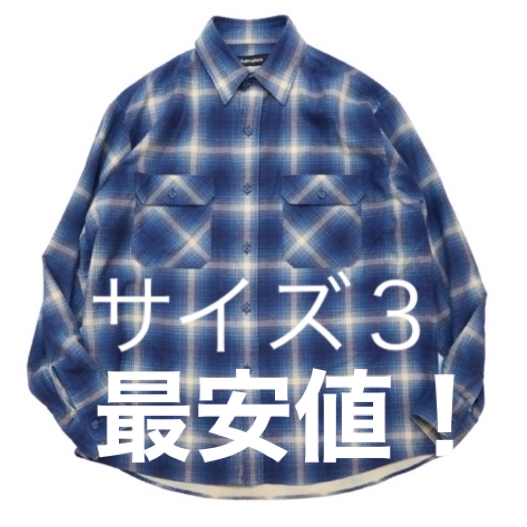 メンズsubculture  OMBRE CHECK SHIRT サイズ3