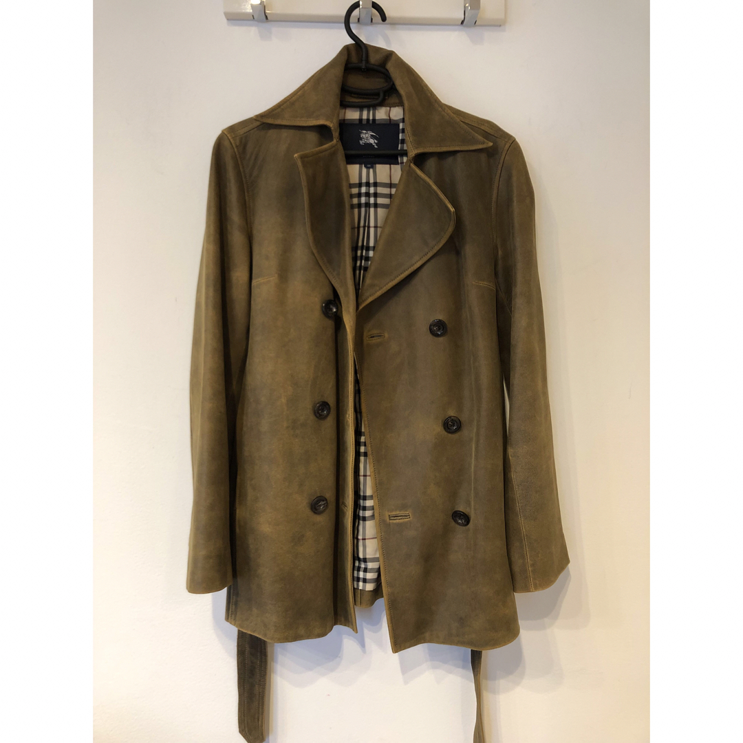 BURBERRY（バーバリー） レザーコート/ サイズ 40 羊革/ノバチェック-