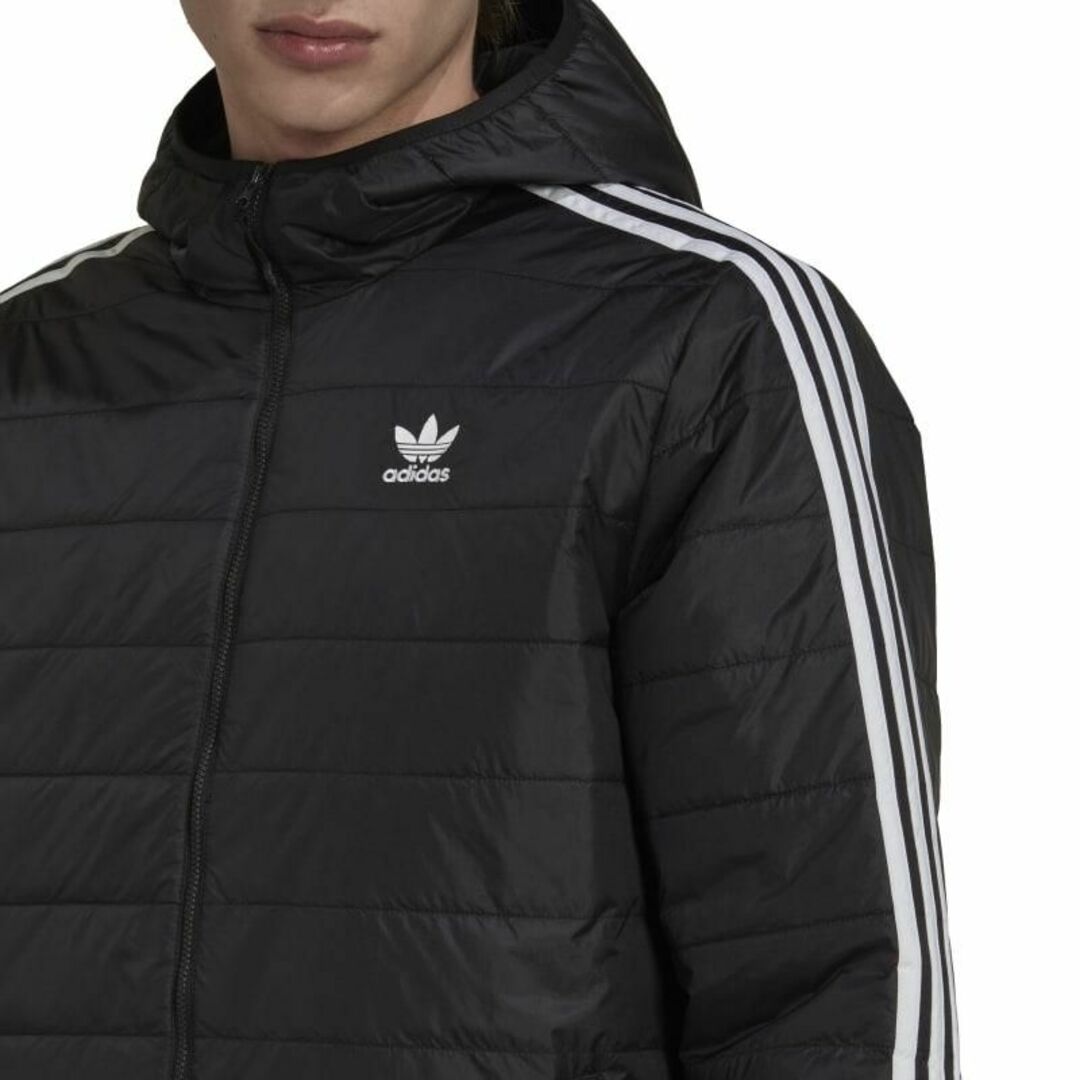 adidas(アディダス)の新品 XL アディダスオリジナルス 軽量!ロングパデッドコート ブラック 黒白 メンズのジャケット/アウター(ダウンジャケット)の商品写真