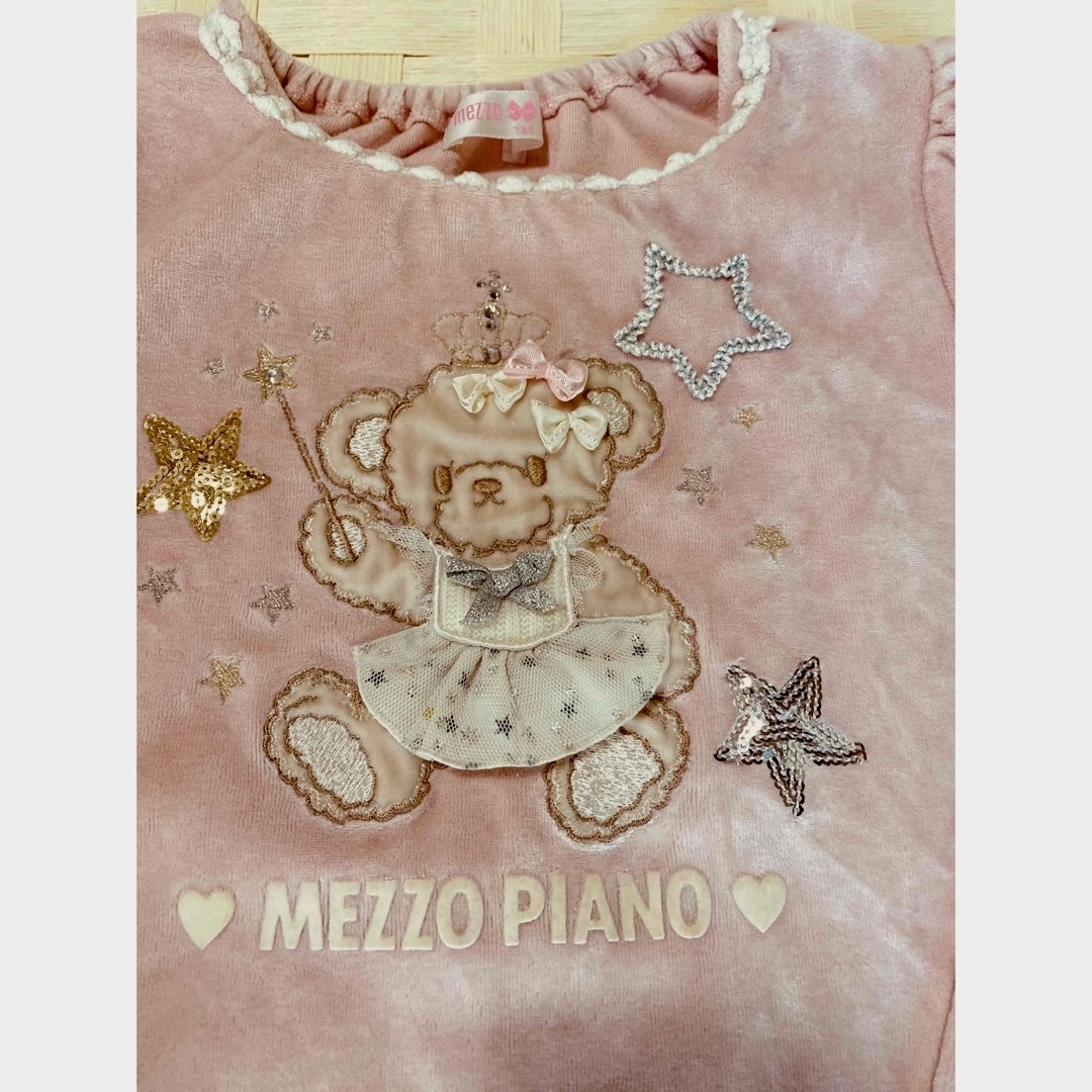 mezzo piano(メゾピアノ)のメゾピアノ　ワンピース　130  美品🎀くま　ピンク　mezzopiano   キッズ/ベビー/マタニティのキッズ服女の子用(90cm~)(ワンピース)の商品写真