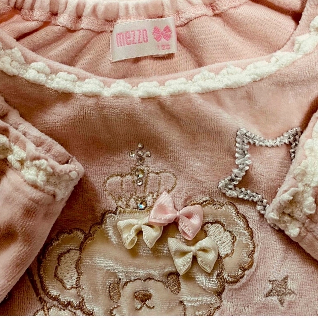 mezzo piano(メゾピアノ)のメゾピアノ　ワンピース　130  美品🎀くま　ピンク　mezzopiano   キッズ/ベビー/マタニティのキッズ服女の子用(90cm~)(ワンピース)の商品写真