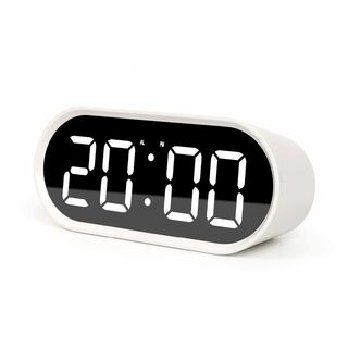 【色: ホワイト】mooas ポップ ミラー LED卓上目覚まし時計 LED時計(置時計)