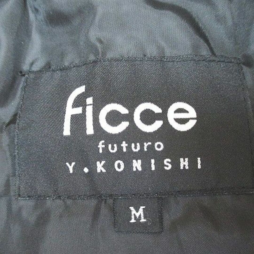 フィッチェ ficce パデットジャケット 比翼 M 茶系 ブラウン ロゴ 文字