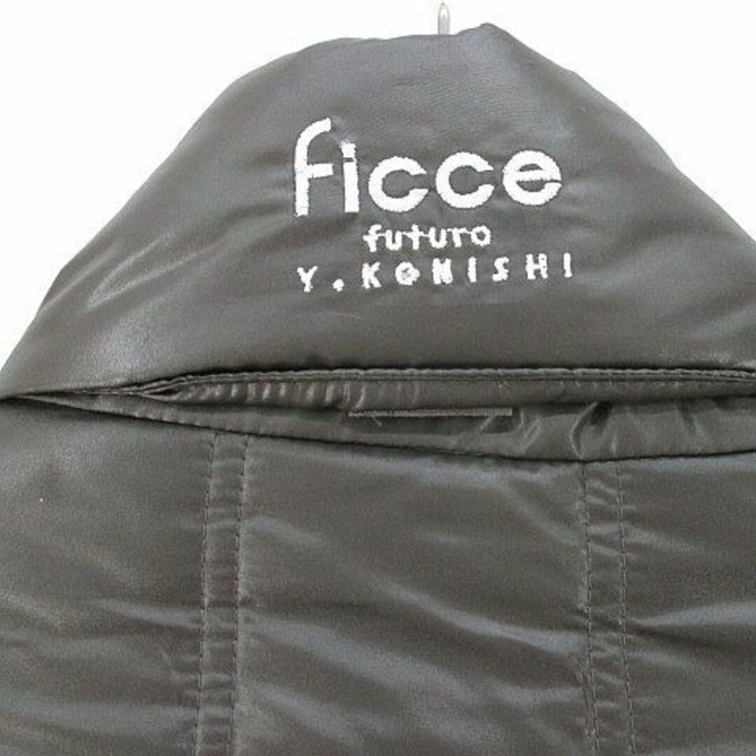 フィッチェ ficce パデットジャケット 比翼 M 茶系 ブラウン ロゴ 文字