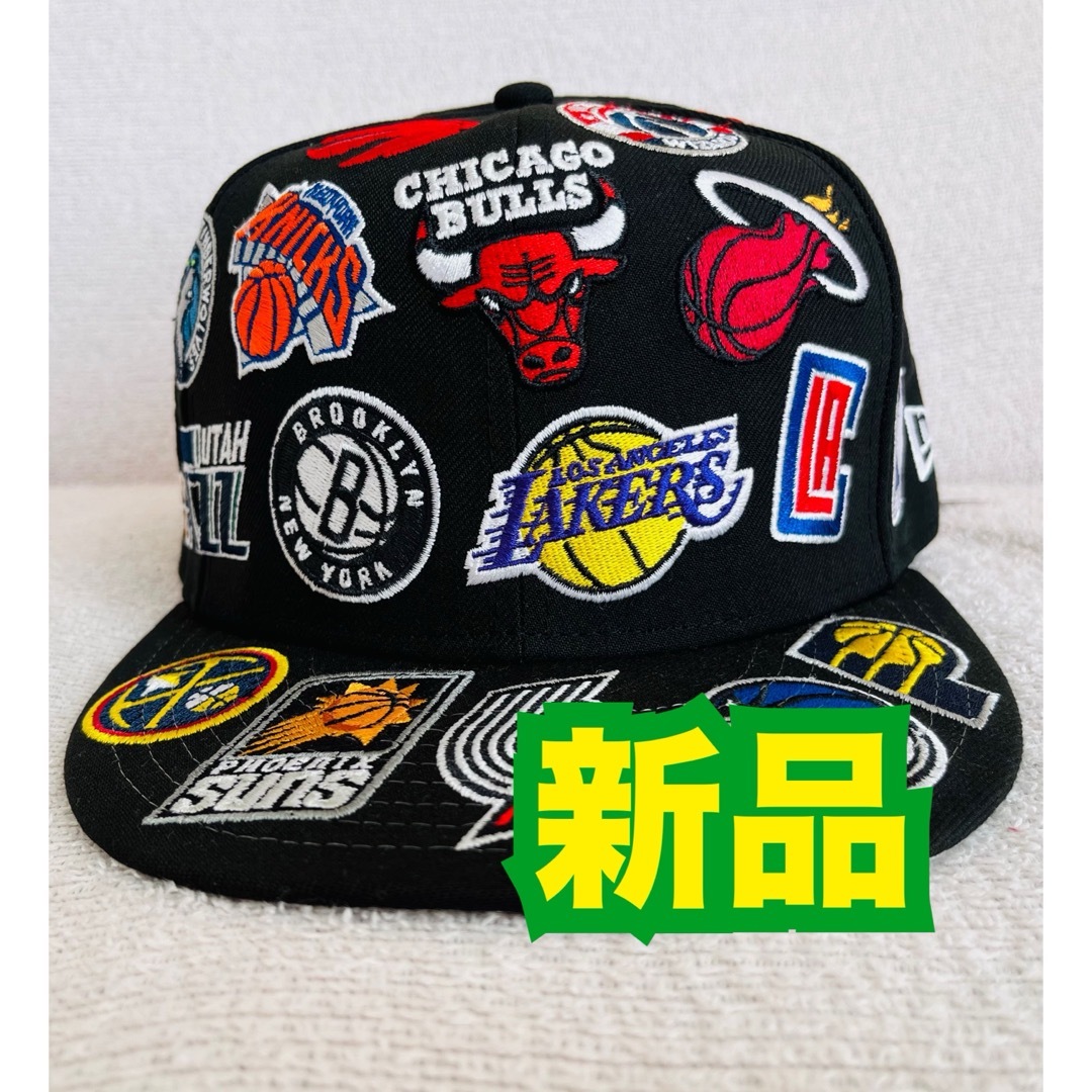 【新品】ニューエラ NEW ERA NBAチーム刺繍総柄ロゴ キャップ 帽子