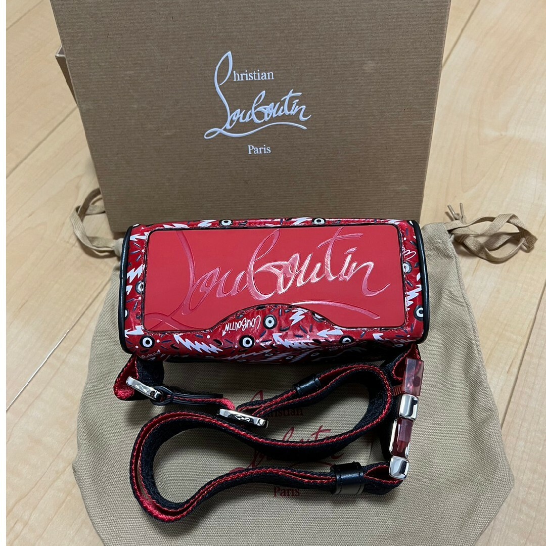 クリスチャンルブタン Christian Louboutin PARISNYC スタッズ 3195229 ウエストバッグ ベルトバッグ バムバッグ カバン ボディバッグ ナイロン/レザー ブラック 美品