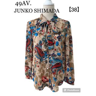 49AV.JUNKO SHIMADA  2wayフリル襟付き花柄ブラウス　38