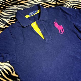 ポロラルフローレン(POLO RALPH LAUREN)の【ラルフローレン】レディース半袖ポロシャツ★レディースS★青☆良used(ポロシャツ)