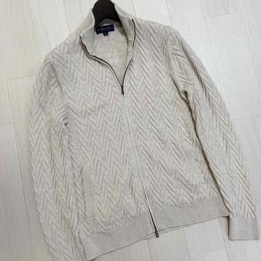✧₊ ブルックスブラザーズ SUPIMA COTTON アランニットジャケット-