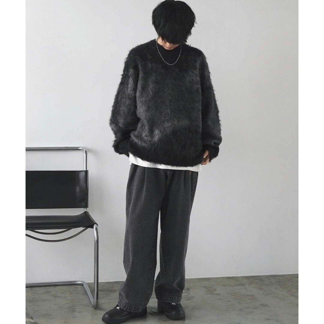 MOHAIR BLEND JACQUARD SHAGGY KNIT 3