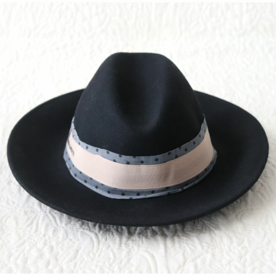 Borsalino(ボルサリーノ)の新品【BORSALINETTE ～ボルサリーノ～】毛100％フェルトハット黒 M レディースの帽子(ハット)の商品写真
