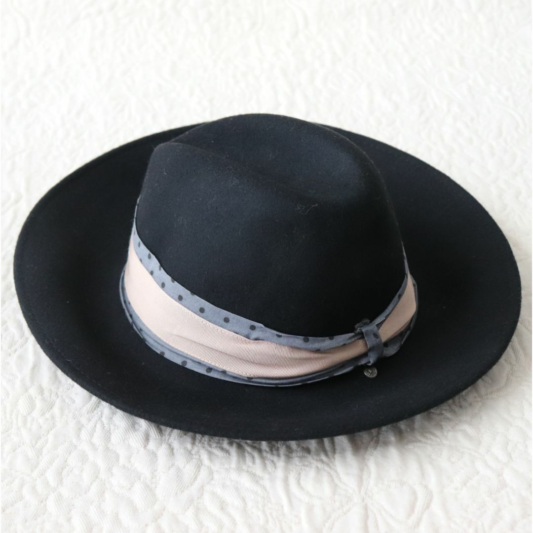 Borsalino(ボルサリーノ)の新品【BORSALINETTE ～ボルサリーノ～】毛100％フェルトハット黒 M レディースの帽子(ハット)の商品写真