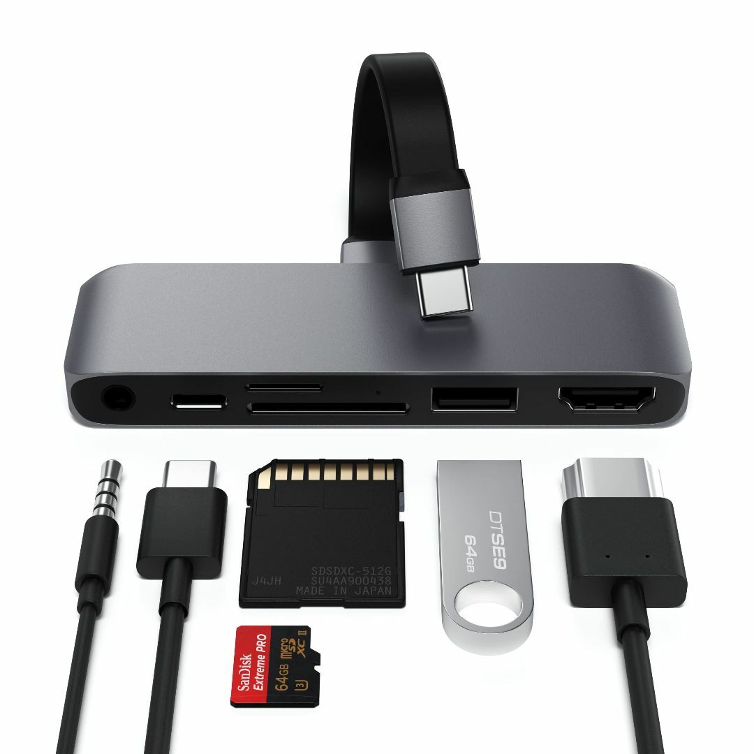 Satechi USB-C モバイル Pro SD ハブ 6-in-1 USB-