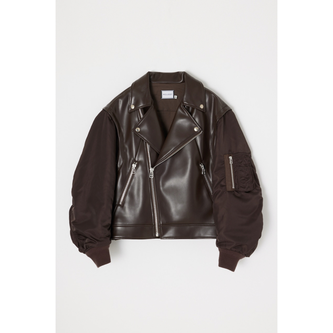 moussy ボア ライダース ジップ ジャケット ブルゾン B-3 ホワイト