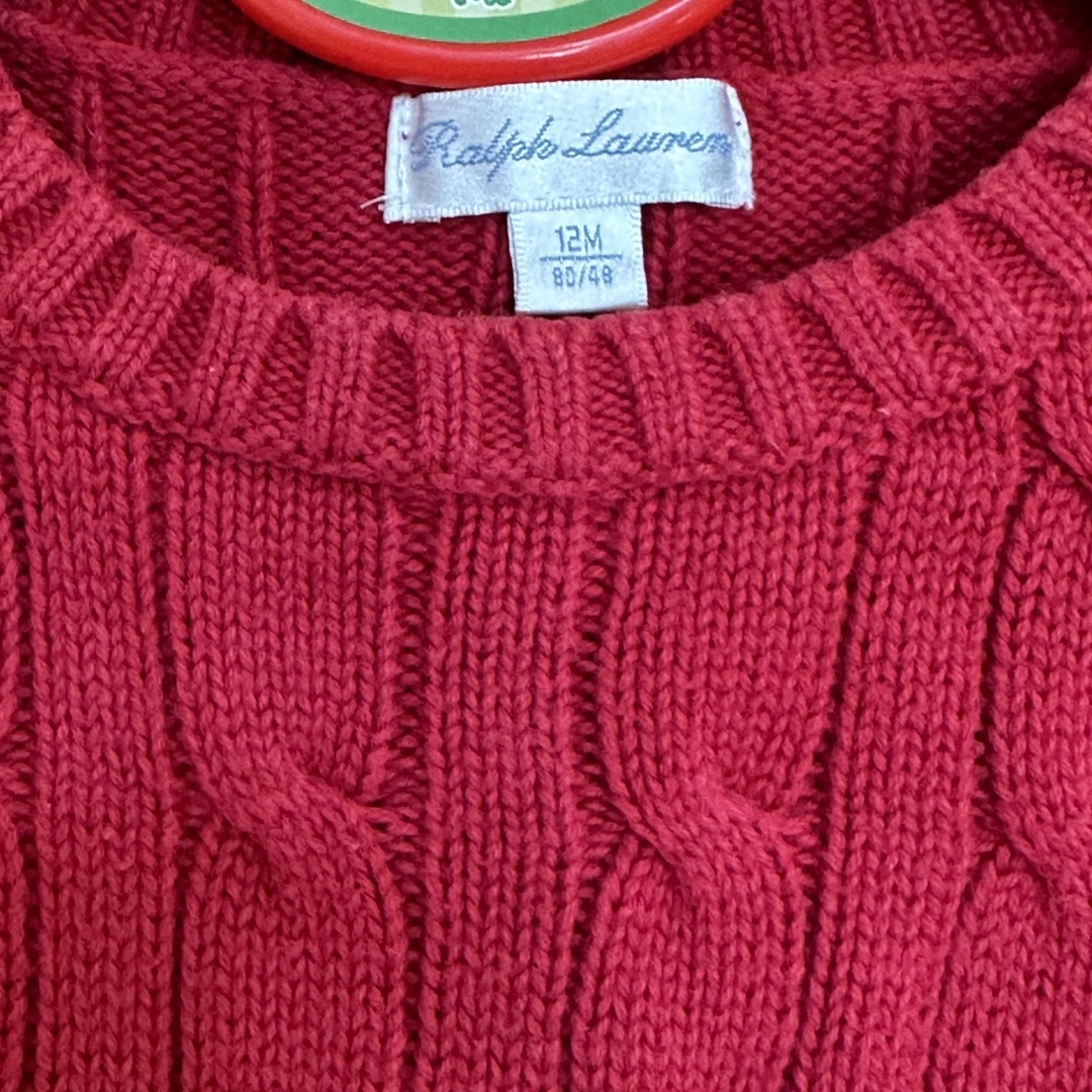 Ralph Lauren(ラルフローレン)のラルフローレン　ケーブルニット　80cm キッズ/ベビー/マタニティのベビー服(~85cm)(ニット/セーター)の商品写真