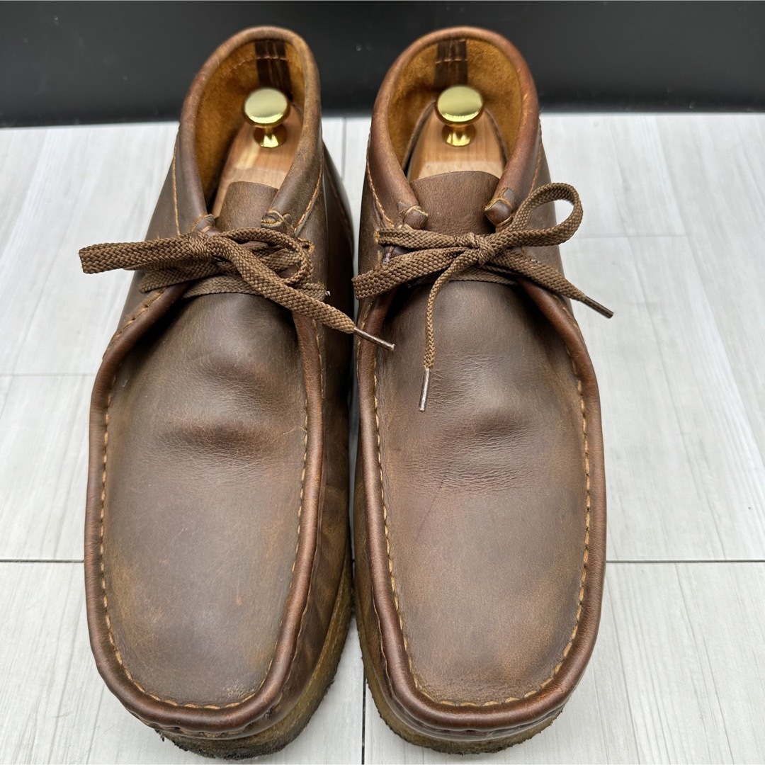 【Clarks】クラークス 27.5 ワラビー レザー ブラウン 9.5 ①