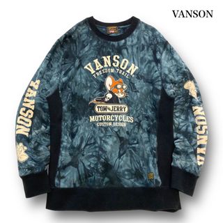 【VANSON】バンソン トムとジェリーコラボ タイダイスウェット 刺繍 XL