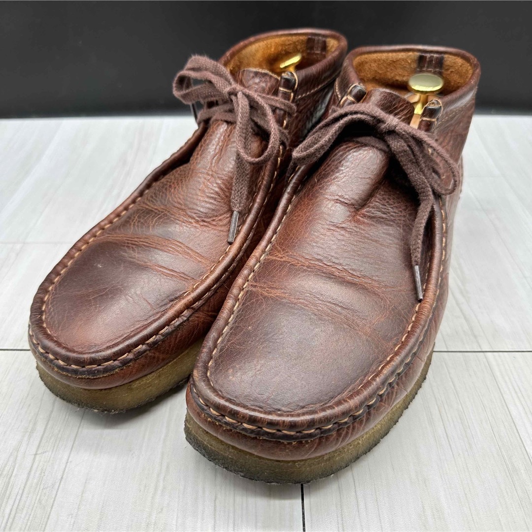 Clarks】クラークス 26 ワラビー レザー EU42 ブラウン ②-