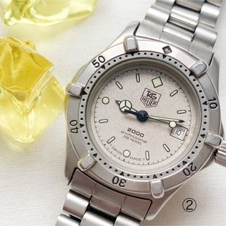 電池交換済 TAG Heuer タグホイヤー アクアレーサー WAY1313 BA0915 300m防水 デイト 11Pダイヤモンド 白 ホワイト シェル SS ステンレス レディース クォーツ【6ヶ月保証】【腕時計】