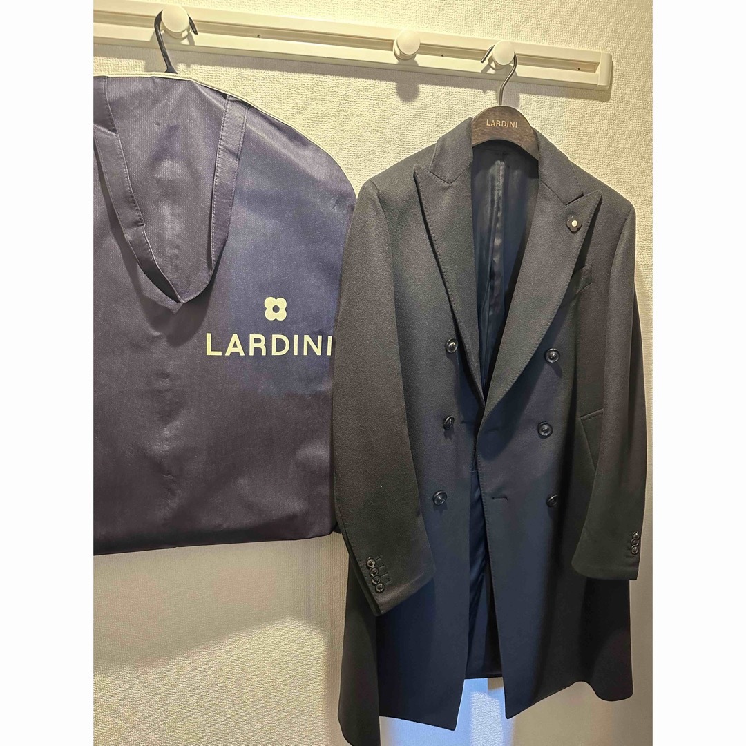 LARDINI カシミヤ ソリッド ダブル チェスターフィールドコート