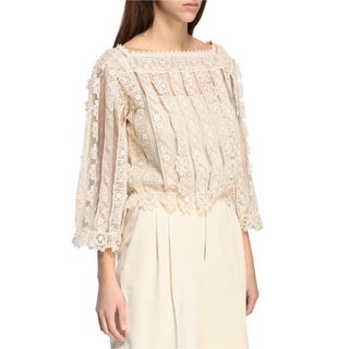 レッドヴァレンティノ(RED VALENTINO)のRED VALENTINO  レース チュール ブラウス(シャツ/ブラウス(長袖/七分))