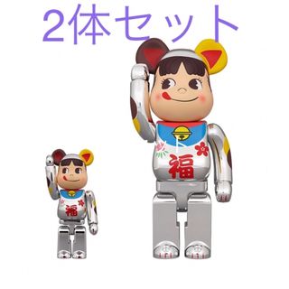 ベアブリック(BE@RBRICK)のBE@RBRICK 招き猫 ペコちゃん 福 銀メッキ 100% & 400% (その他)