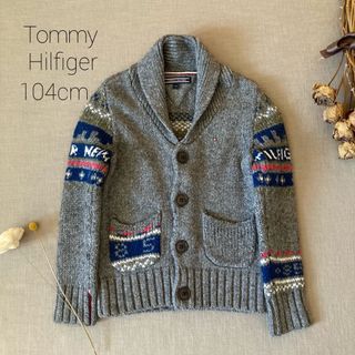 トミーヒルフィガー(TOMMY HILFIGER)のトミー ヒルフィガー✾ビルの街並み カウチン カーディガンセーター104(ジャケット/上着)