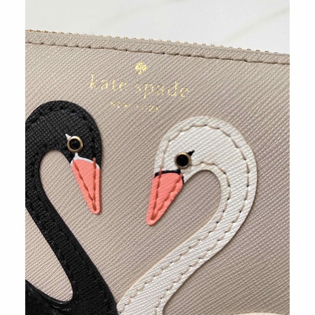 kate spade new york(ケイトスペードニューヨーク)の4万円❤️レア本物⭐️KATESPADEケイトスペードNY白鳥スワンレザー長財布 レディースのファッション小物(財布)の商品写真