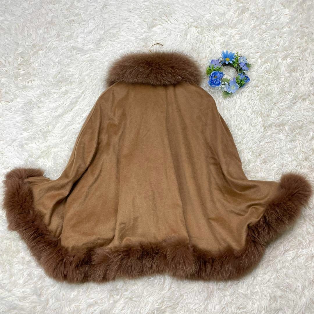 ☆極美品☆ SAGA FURS カシミヤ100% ブルーフォックス　ポンチョ