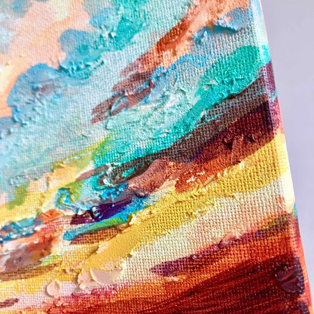 茜色の空*絵画 風景画 原画 海 空 アクリル画 テクスチャー 茜色の空*絵画 風景画 原画 海 空 アクリル画 テクスチャー