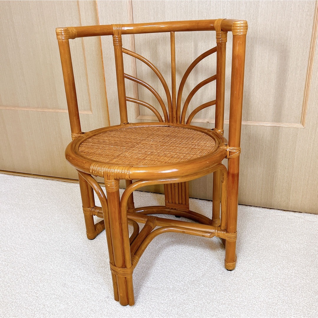 エスニック調 ラタン製テーブルチェア　籐椅子