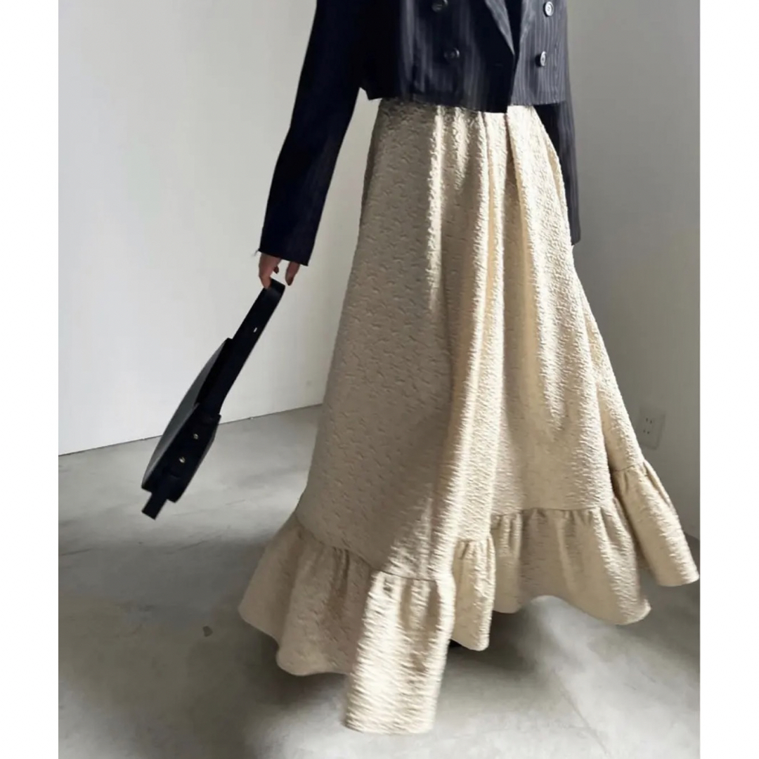 アメリ AMERI JACQUARD RUFFLED HEM SKIRT M | フリマアプリ ラクマ