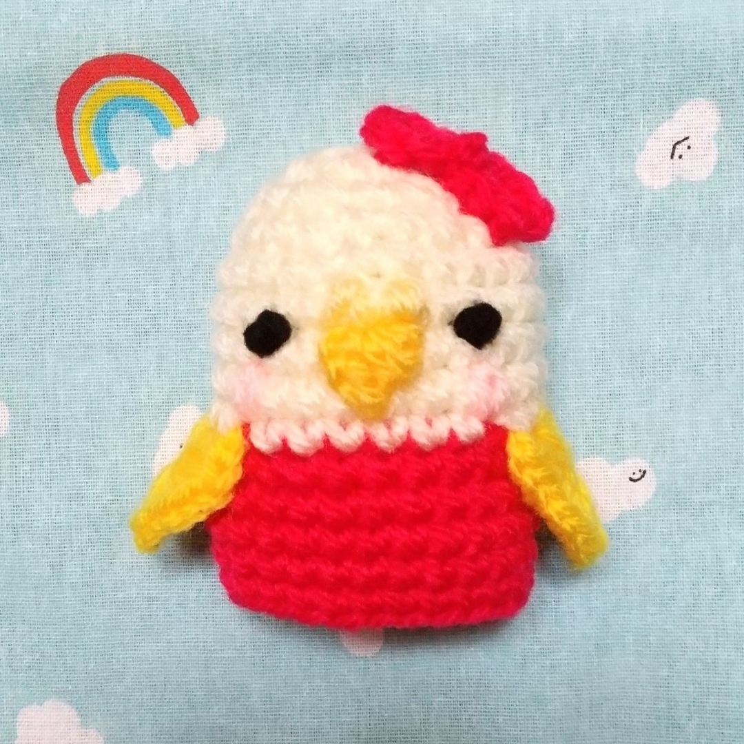 アクリルタワシ オーナメント サンリオキャラ風♡♡セキセイインコ ハンドメイドの生活雑貨(キッチン小物)の商品写真