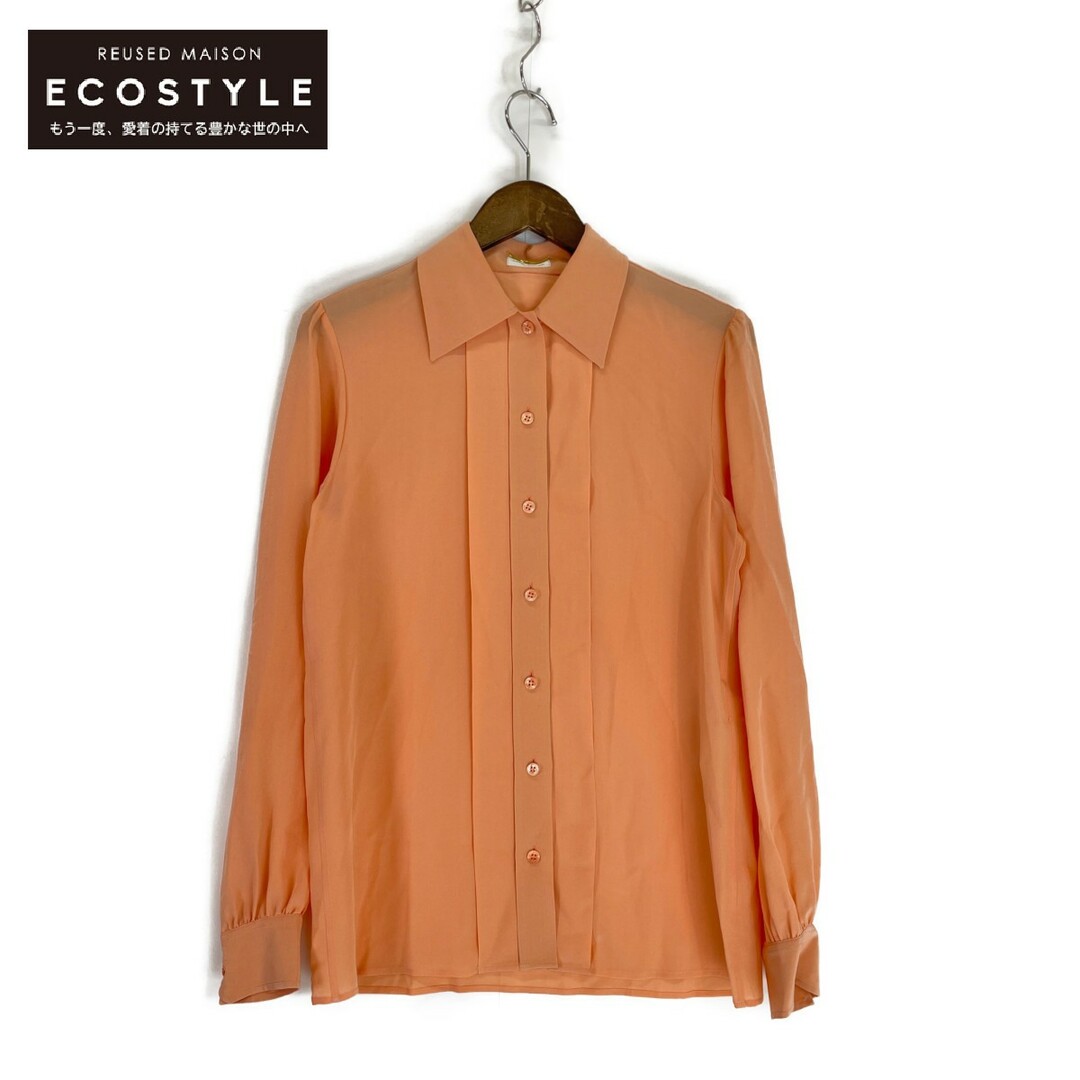 Saint Laurent(サンローラン)のサンローランパリ 21年製 669024 Orange Pussy Bow Detail Blouse 160／84Y レディースのレッグウェア(タイツ/ストッキング)の商品写真