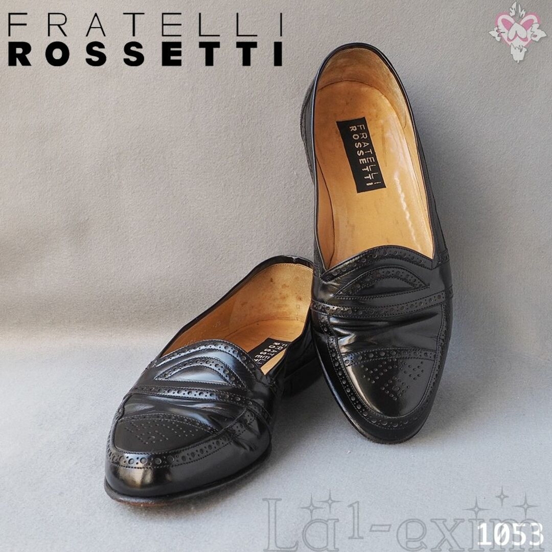 良品 Rossetti ロセッティ パテント ローファー 黒 シューズ エナメル