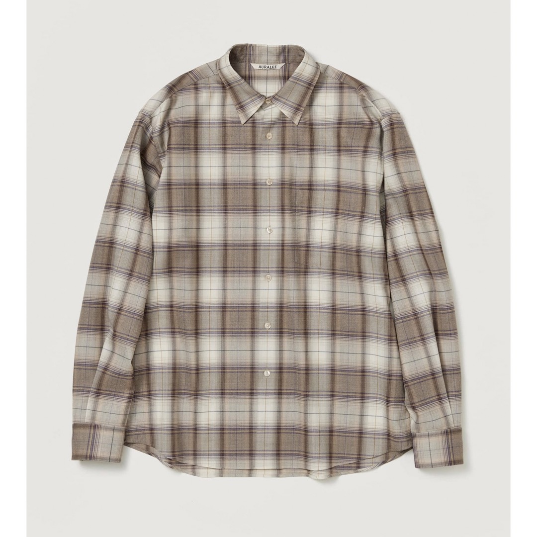 AURALEE SUPER LIGHT WOOL CHECK SHIRT 3