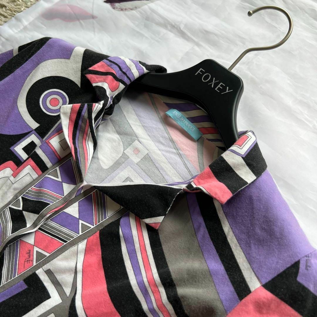 EMILIO PUCCI - 【良品】EMILIO PUCCI プッチ柄襟付きワンピース 半袖