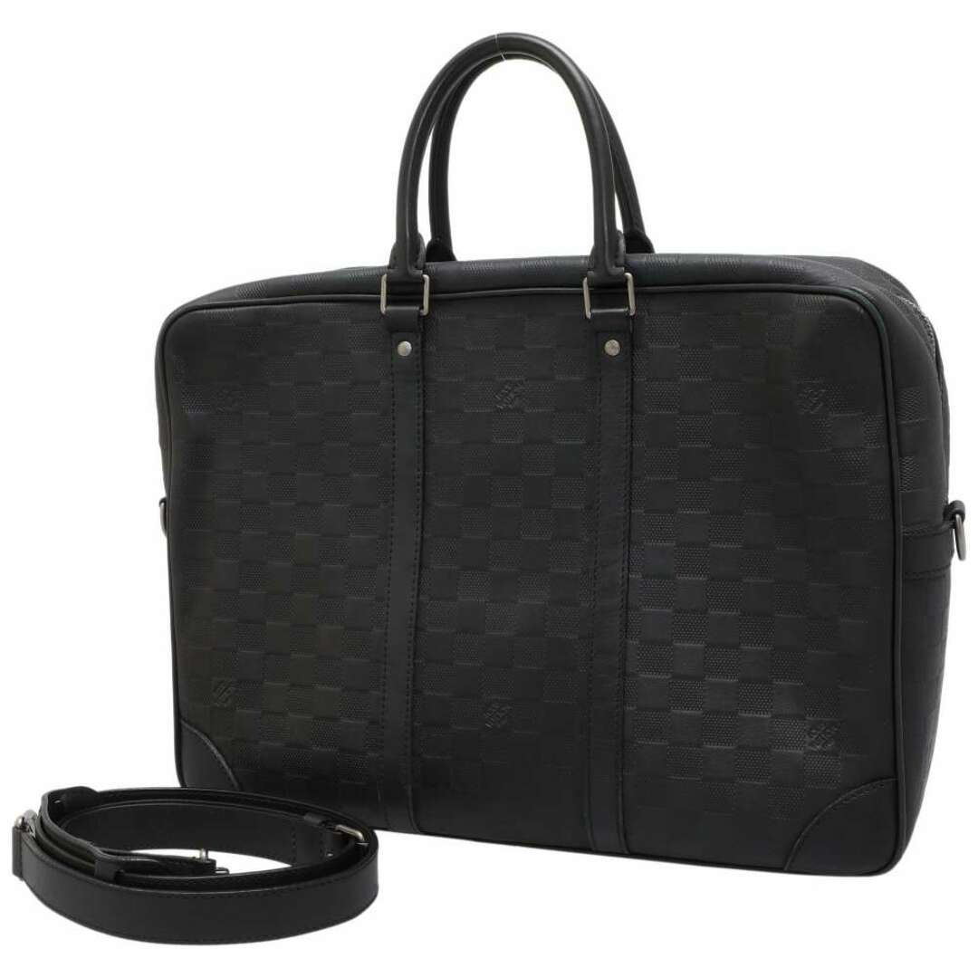 ルイヴィトン ハンドバッグ ダミエ・アンフィニ ポルトドキュマン・ヴォワヤージュ N41146 LOUIS VUITTON ショルダーバッグ 黒