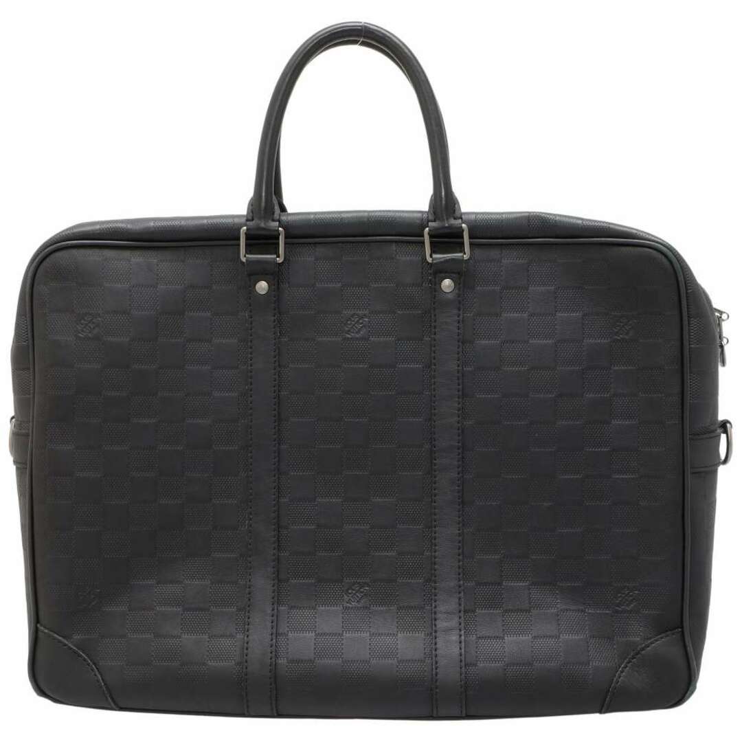 ルイヴィトン ハンドバッグ ダミエ・アンフィニ ポルトドキュマン・ヴォワヤージュ N41146 LOUIS VUITTON ショルダーバッグ 黒