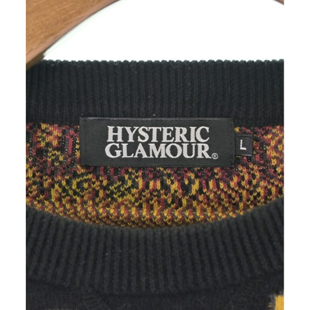 HYSTERIC GLAMOUR ニット・セーター L 黒x黄x赤(総柄) 【古着】【中古】