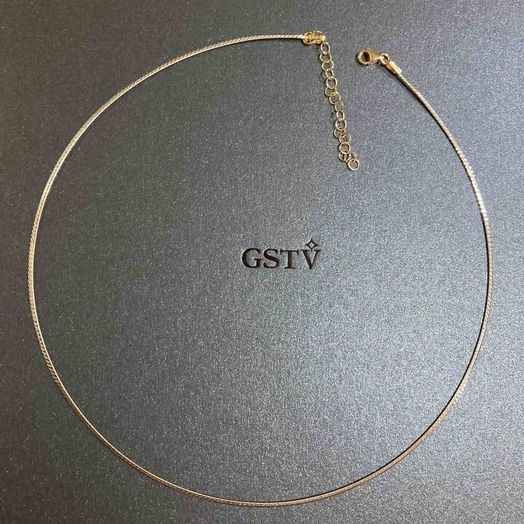 gstv  K18YG リバーシブル オメガ ネックレス イタリアンジュエリー  レディースのアクセサリー(ネックレス)の商品写真