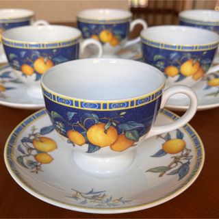 ウェッジウッド(WEDGWOOD)の【黒壺美品】ウェッジウッド★シトロン★C/S 6客(食器)