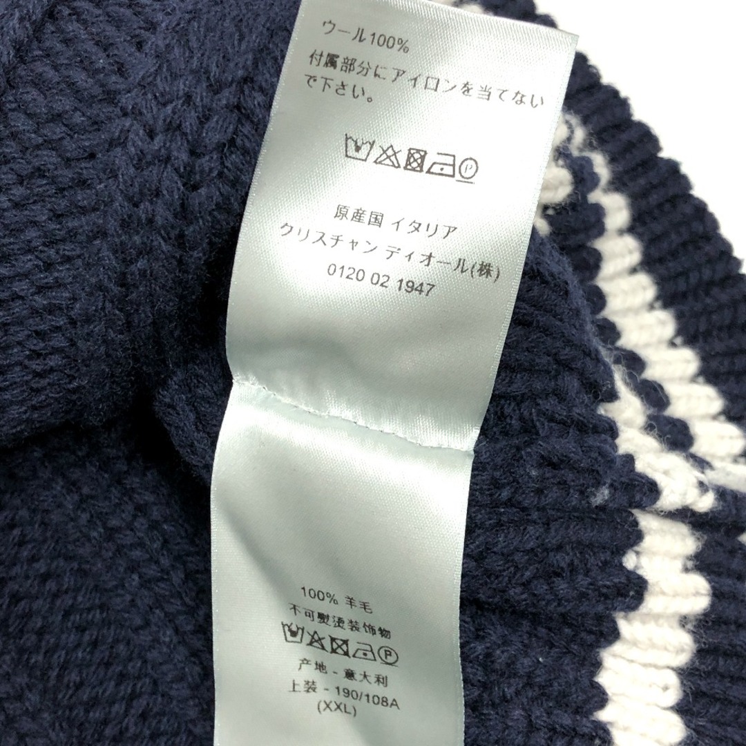 Dior(ディオール)のディオール Dior ショーンステューシー 033M630AT171 ロゴ 長袖 ニット セーター ウール ネイビー×ホワイト メンズのトップス(ニット/セーター)の商品写真
