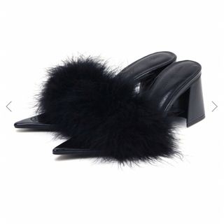 Melt the lady pointed toe fur mule